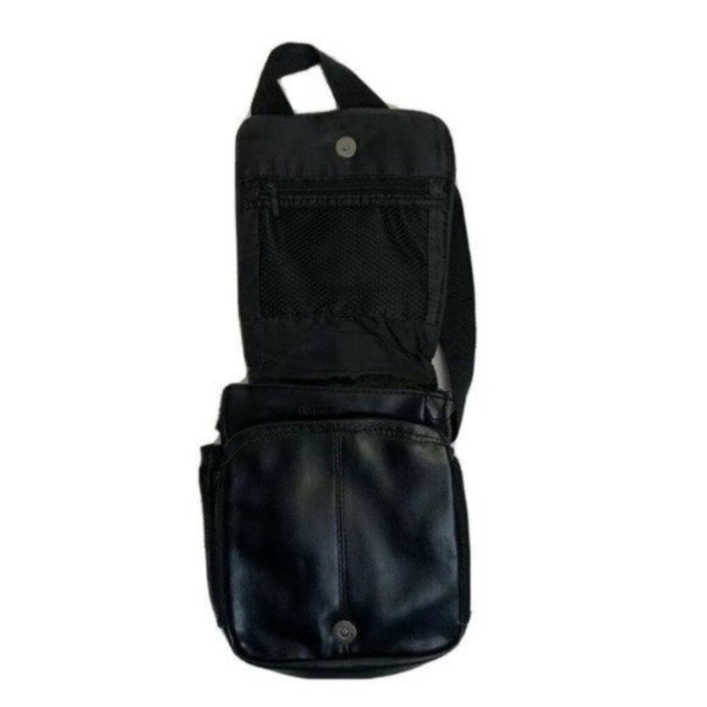 bb design tm black Leather Sling  bag carry crossbody - Picture 4 of 9